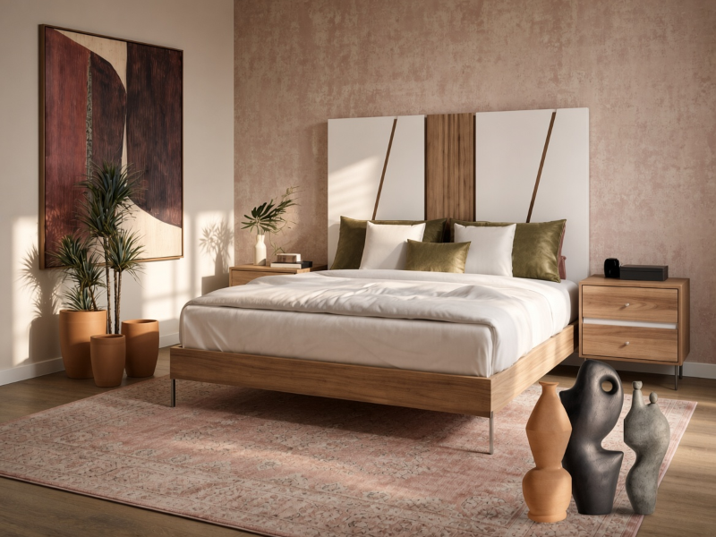 Pack dormitorio con cabecero y 2 mesitas BS101