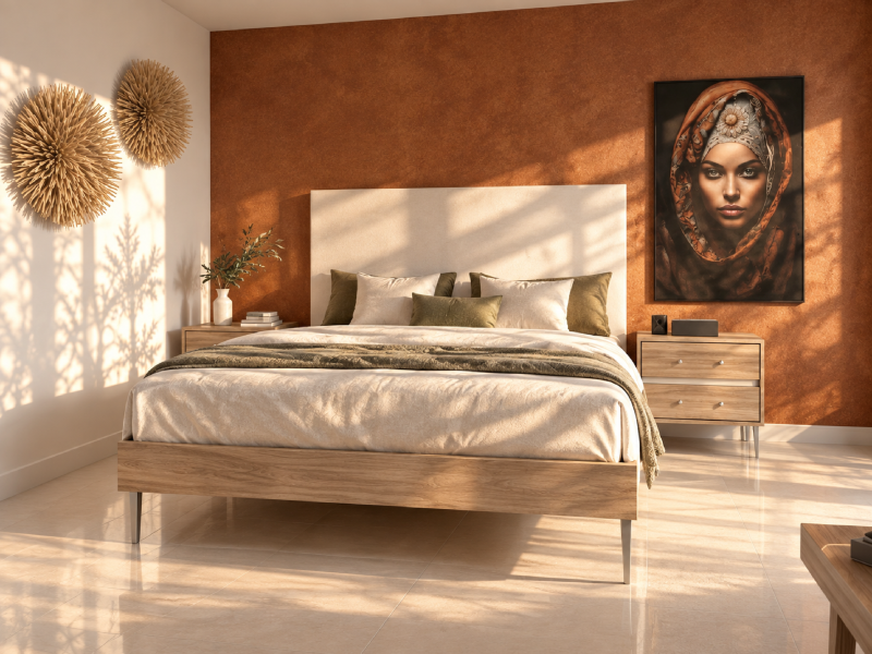 Pack dormitorio con cabecero y 2 mesitas BS91
