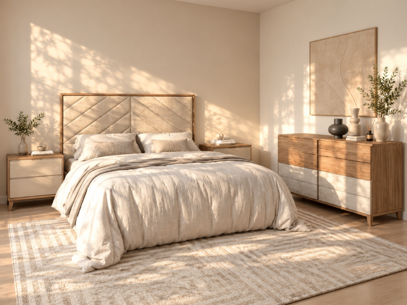 Pack dormitorio con cabecero y mesitas BS213/803