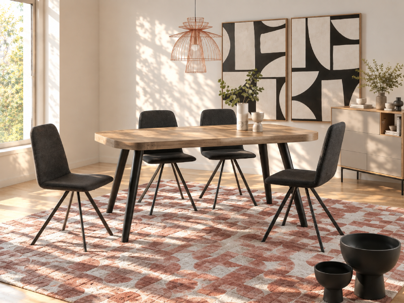 Pack comedor con mesa rectangular y 4 sillas MD510/177