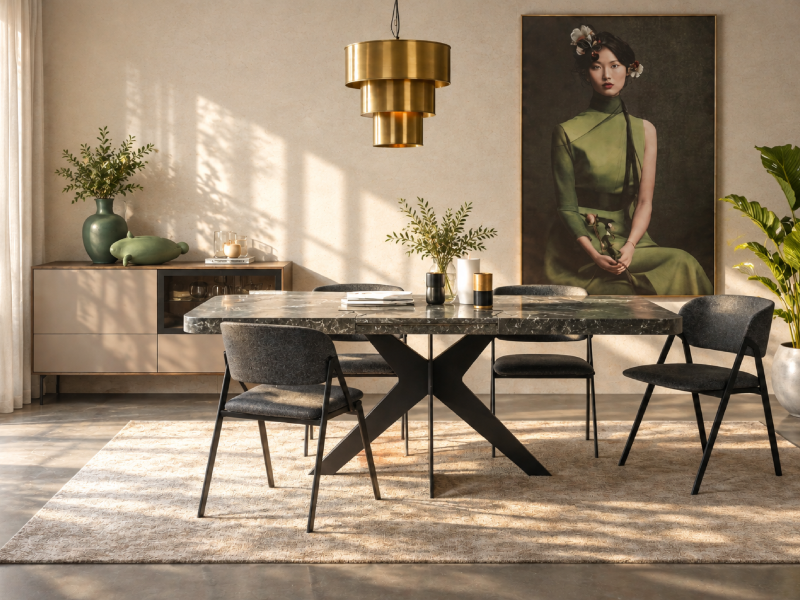 Pack comedor con mesa redonda y 4 sillas MD518/177
