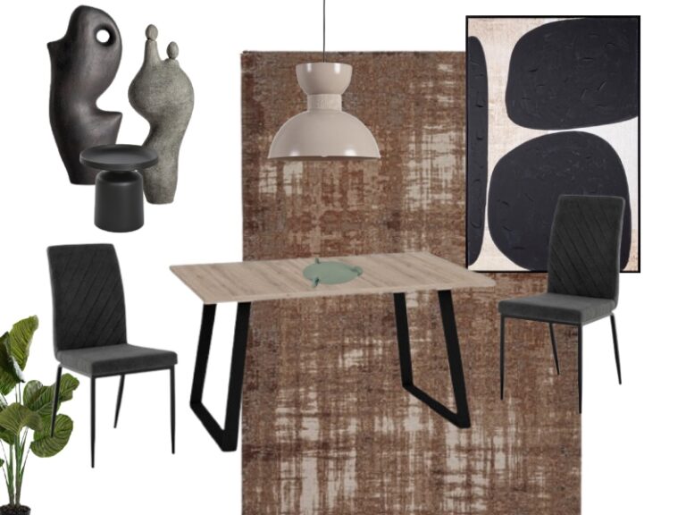 Pack comedor con mesa rectangular y 4 sillas BS605/419+167 - Imagen 2