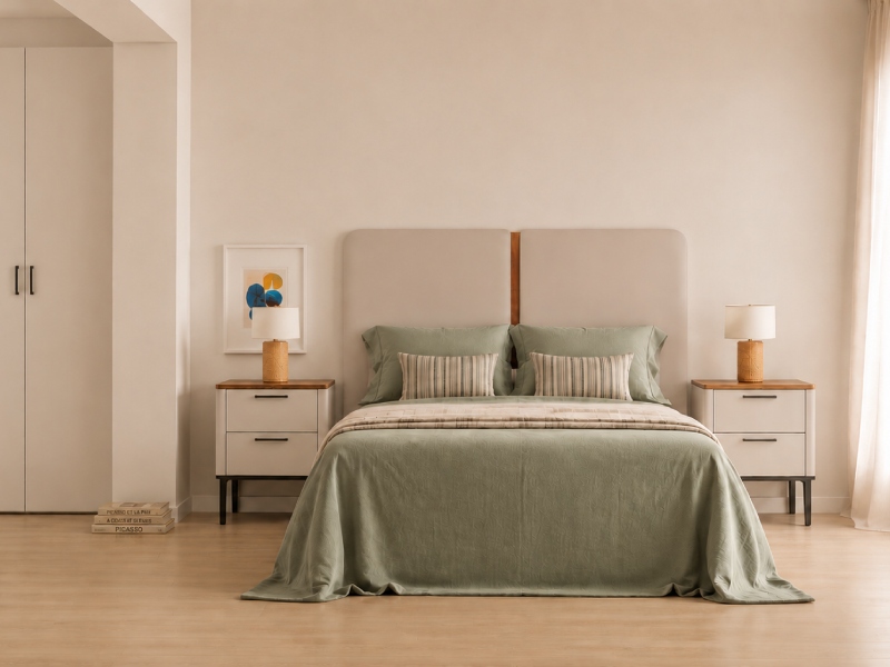 Pack dormitorio con cabecero y mesitas BS419